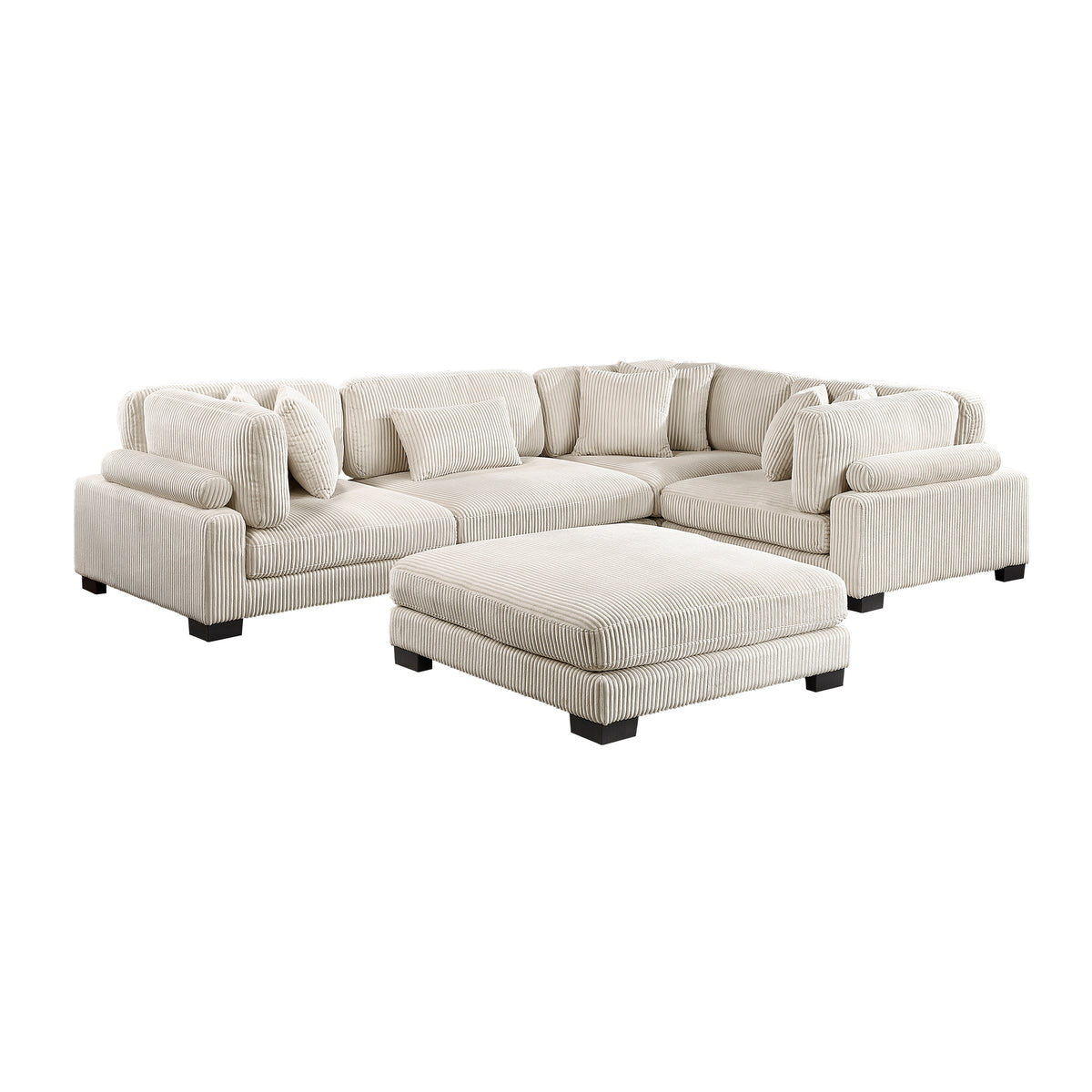 8555BE*3CRACOT (5)5-Piece Modular Sectional with Ottoman from Homelegance - Luna Furniture