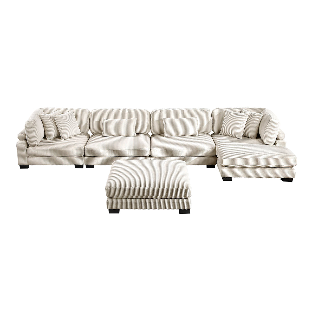 8555BE*CR2ACVCOT (5)5-Piece Modular Sectional with Reversible Chaise and Ottoman from Homelegance - Luna Furniture