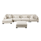 8555BE*CR2ACVCOT (5)5-Piece Modular Sectional with Reversible Chaise and Ottoman from Homelegance - Luna Furniture