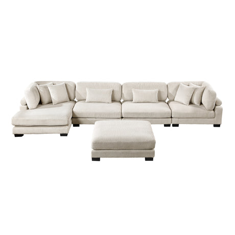 8555BE*CR2ACVCOT (5)5-Piece Modular Sectional with Reversible Chaise and Ottoman from Homelegance - Luna Furniture