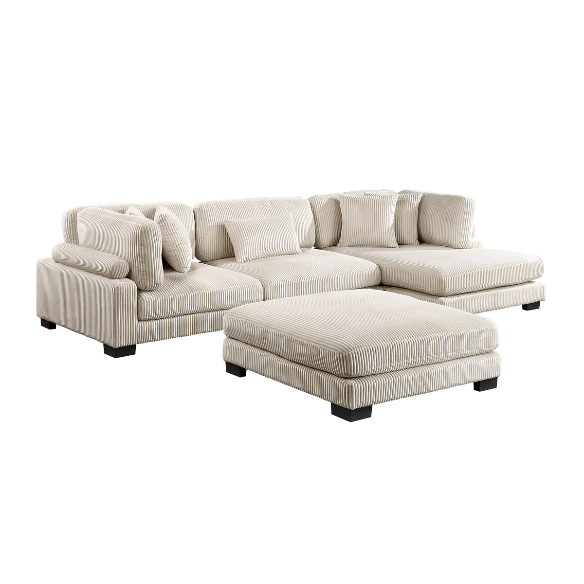 8555BE*CRACVCOT (4)4-Piece Modular Sectional with Reversible Chaise and Ottoman from Homelegance - Luna Furniture