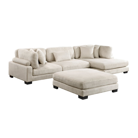 8555BE*CRACVCOT (4)4-Piece Modular Sectional with Reversible Chaise and Ottoman from Homelegance - Luna Furniture