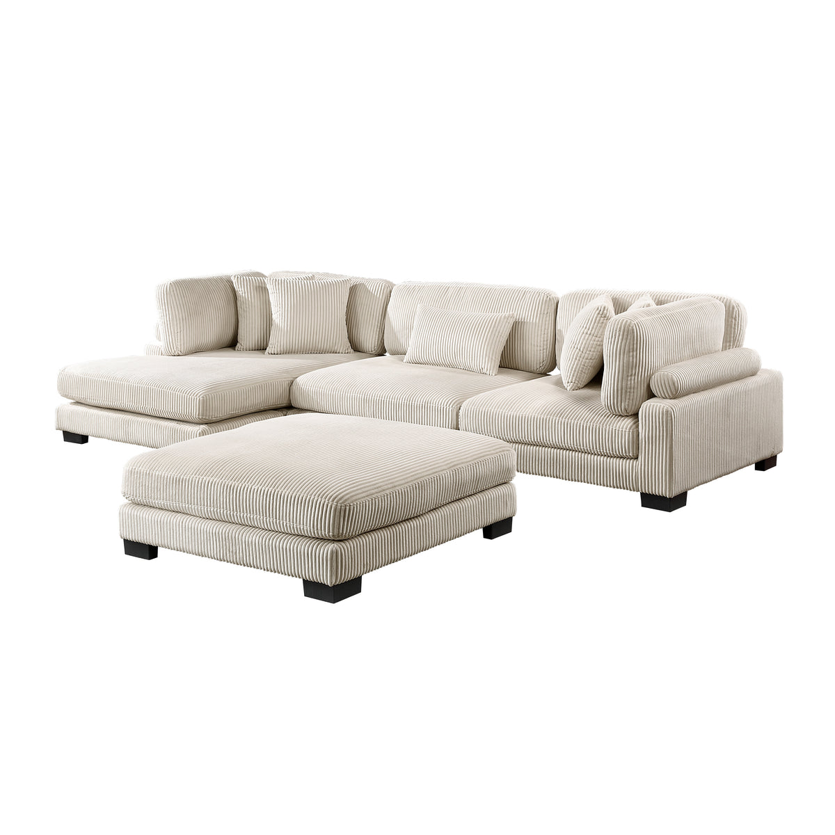 8555BE*CRACVCOT (4)4-Piece Modular Sectional with Reversible Chaise and Ottoman from Homelegance - Luna Furniture