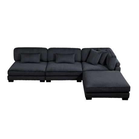 8555BK*2AC1CROT (4)4-Piece Modular Sectional with Ottoman from Homelegance - Luna Furniture