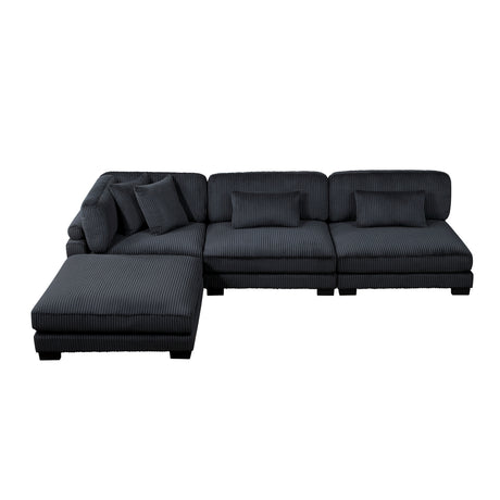8555BK*2AC1CROT (4)4-Piece Modular Sectional with Ottoman from Homelegance - Luna Furniture