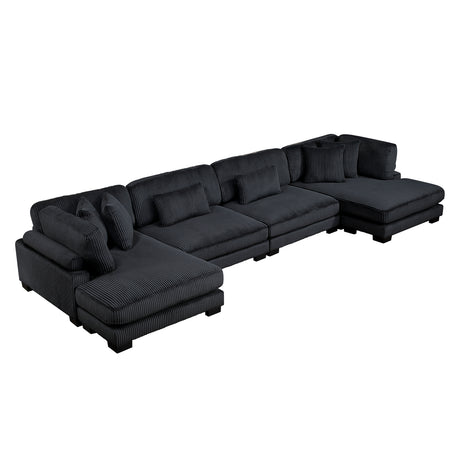 8555BK*2AC2VC (4)4-Piece Modular Sectional with Reversible Chaise from Homelegance - Luna Furniture