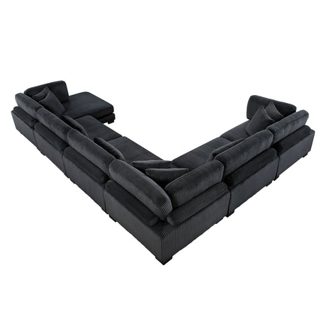 8555BK*2CR3ACVC (6)6-Piece Modular Sectional with Reversible Chaise from Homelegance - Luna Furniture