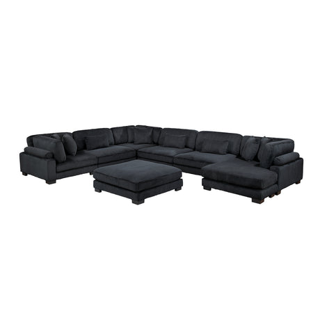 8555BK*2CR3ACVCOT (7)7-Piece Modular Sectional with Reversible Chaise and Ottoman from Homelegance - Luna Furniture
