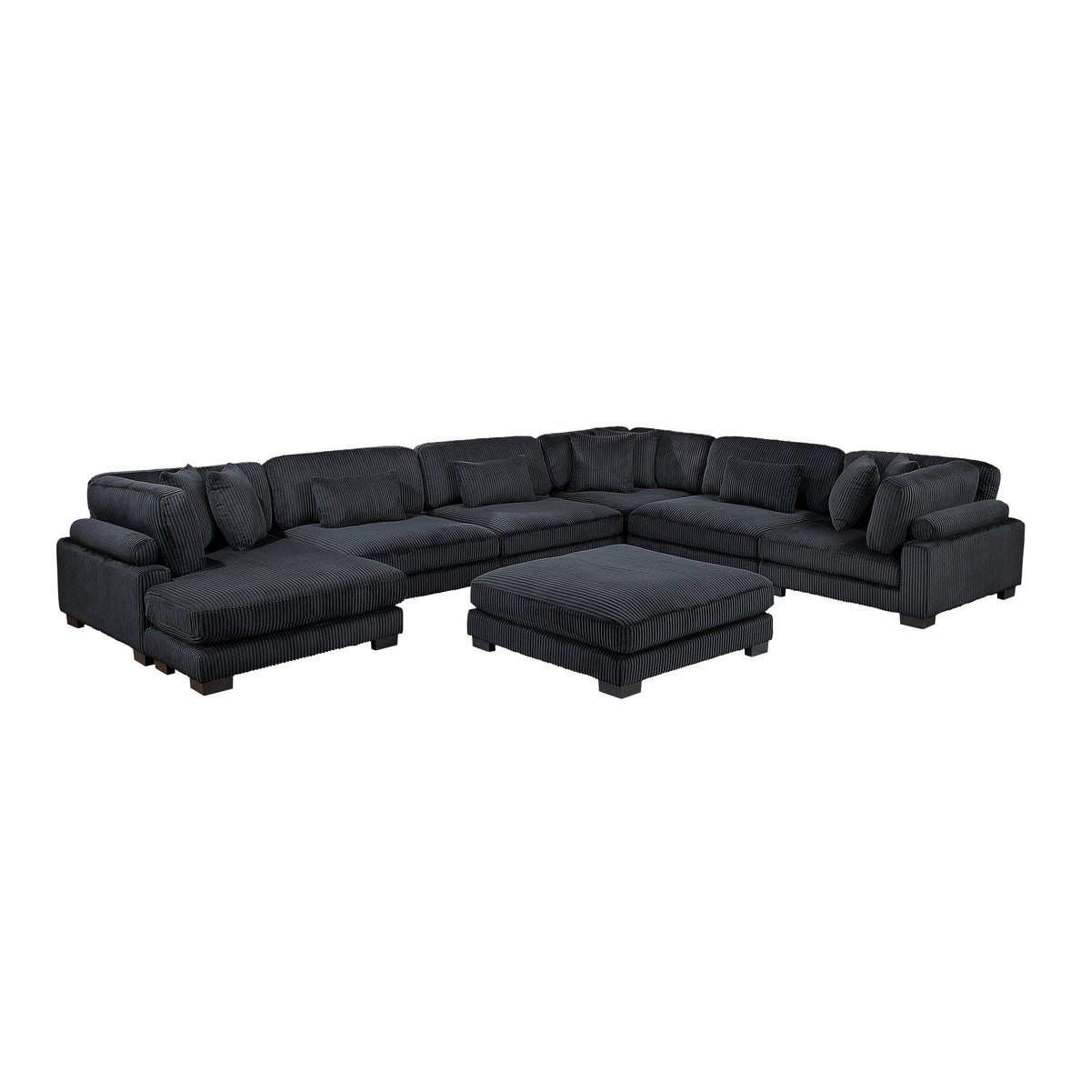 8555BK*2CR3ACVCOT (7)7-Piece Modular Sectional with Reversible Chaise and Ottoman from Homelegance - Luna Furniture