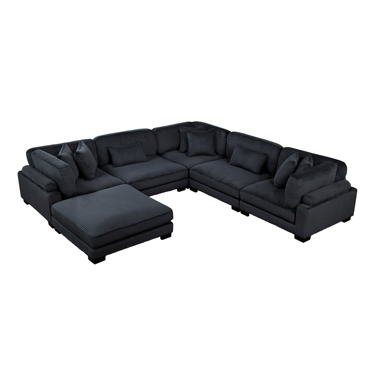 8555BK*3CR2ACOT (6)6-Piece Modular Sectional with Ottoman from Homelegance - Luna Furniture
