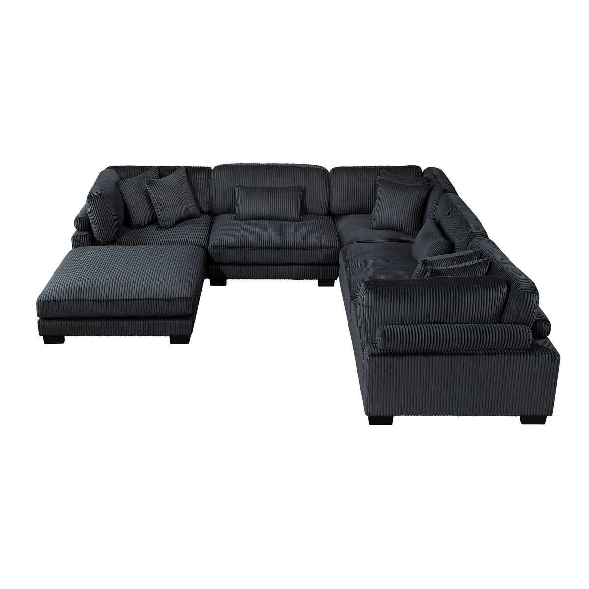 8555BK*3CR2ACOT (6)6-Piece Modular Sectional with Ottoman from Homelegance - Luna Furniture