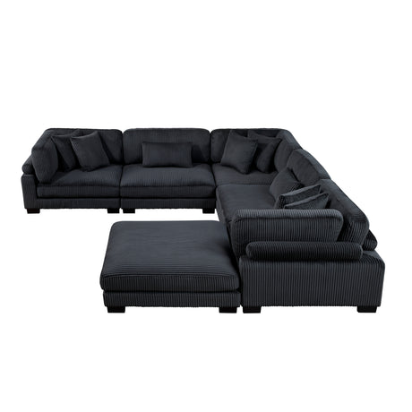 8555BK*3CR2ACOT (6)6-Piece Modular Sectional with Ottoman from Homelegance - Luna Furniture
