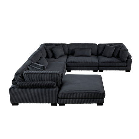 8555BK*3CR2ACOT (6)6-Piece Modular Sectional with Ottoman from Homelegance - Luna Furniture