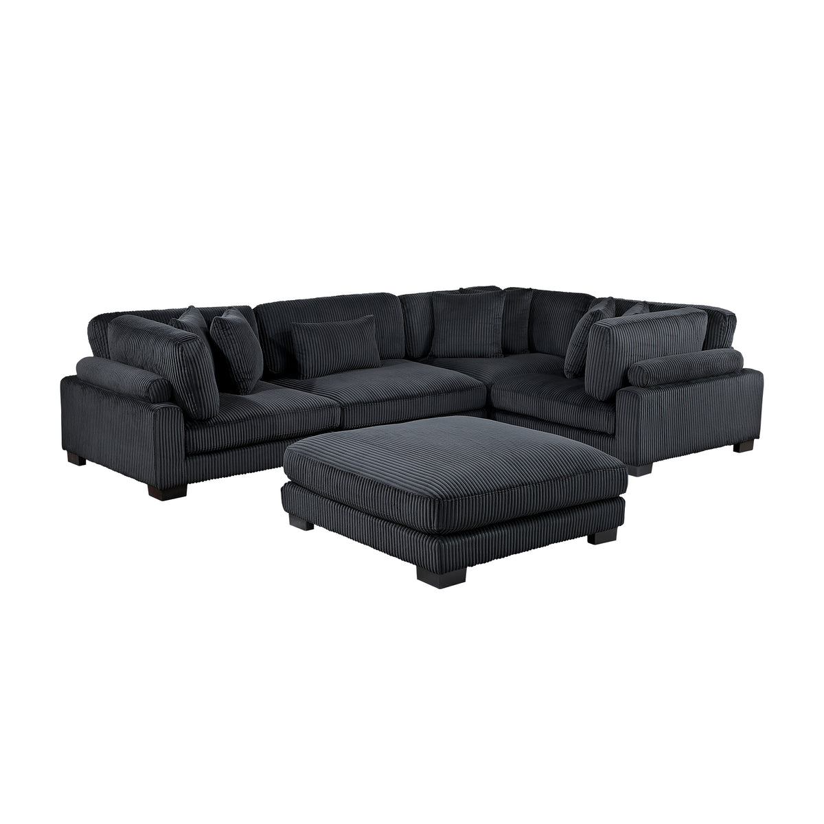 8555BK*3CRACOT (5)5-Piece Modular Sectional with Ottoman from Homelegance - Luna Furniture