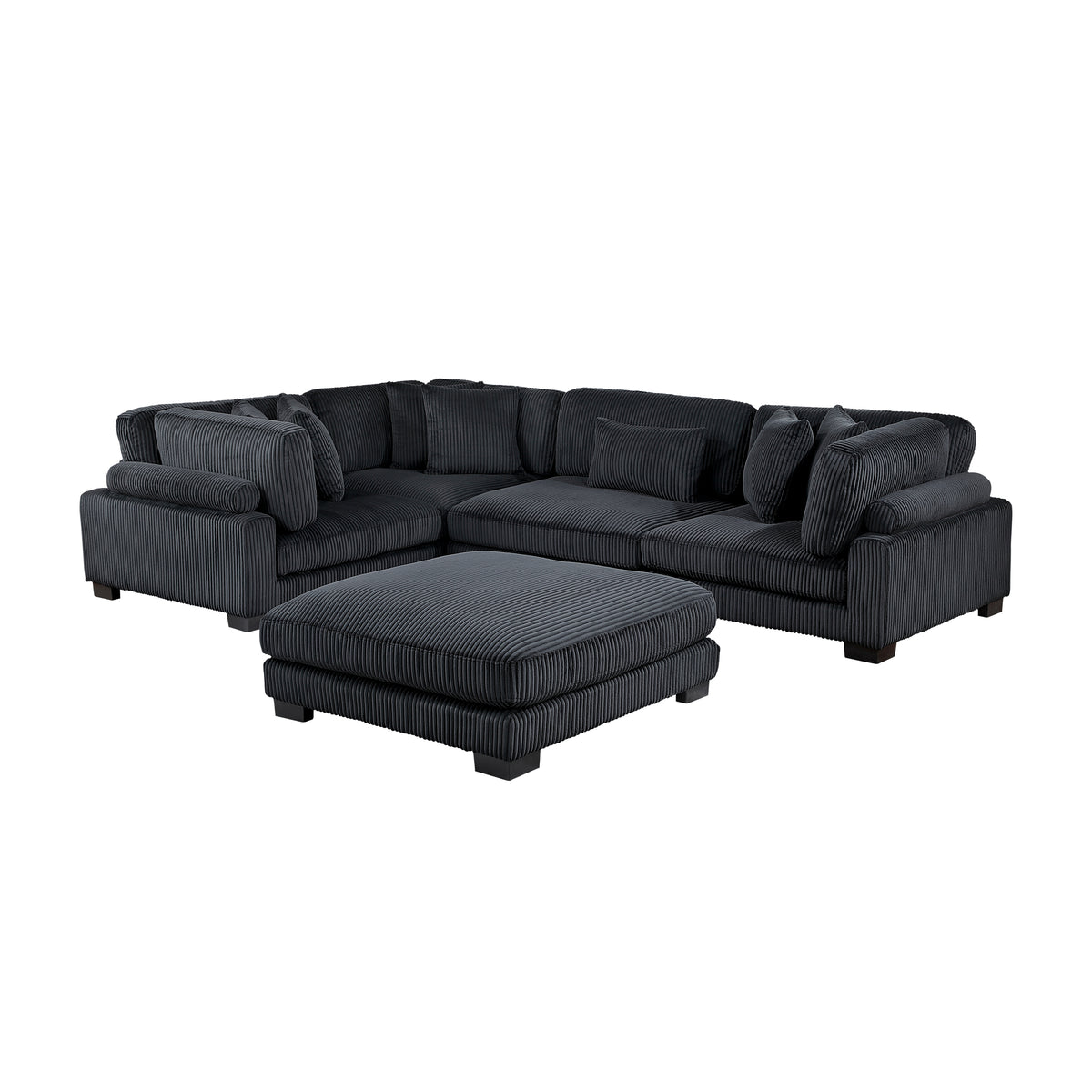 8555BK*3CRACOT (5)5-Piece Modular Sectional with Ottoman from Homelegance - Luna Furniture