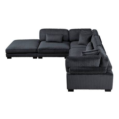 8555BK*5OT (5)5-PIECE MODULAR SECTIONAL WITH OTTOMAN from Homelegance - Luna Furniture