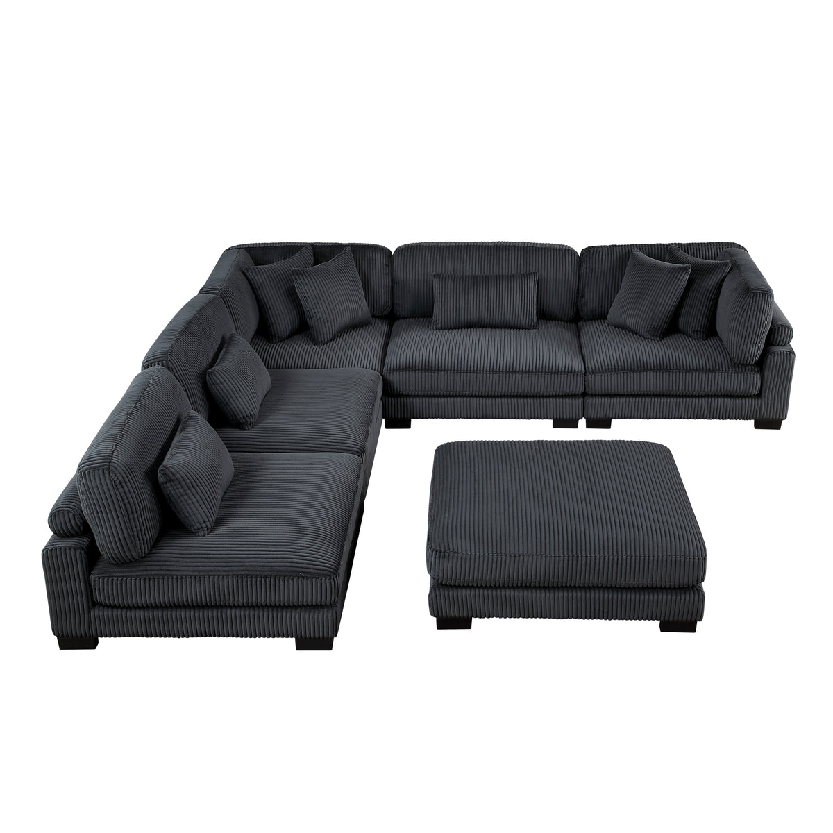 8555BK*6OT (6)6-PIECE MODULAR SECTIONAL WITH OTTOMAN from Homelegance - Luna Furniture