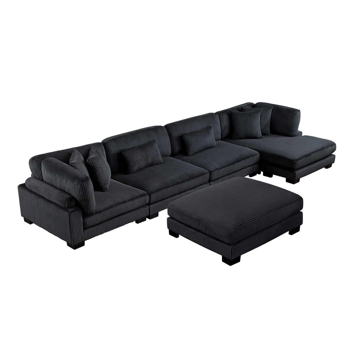 8555BK*CR2ACVCOT (5)5-Piece Modular Sectional with Reversible Chaise and Ottoman from Homelegance - Luna Furniture