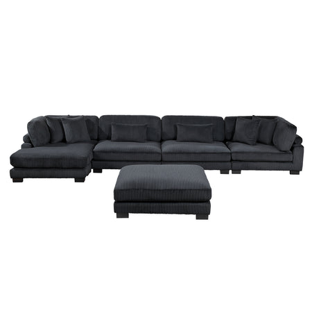 8555BK*CR2ACVCOT (5)5-Piece Modular Sectional with Reversible Chaise and Ottoman from Homelegance - Luna Furniture