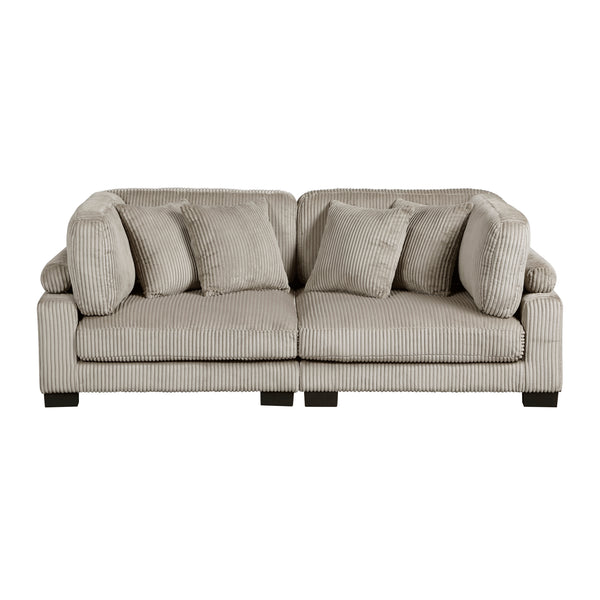 Traverse Taupe 2-Piece Corduroy Modular Loveseat