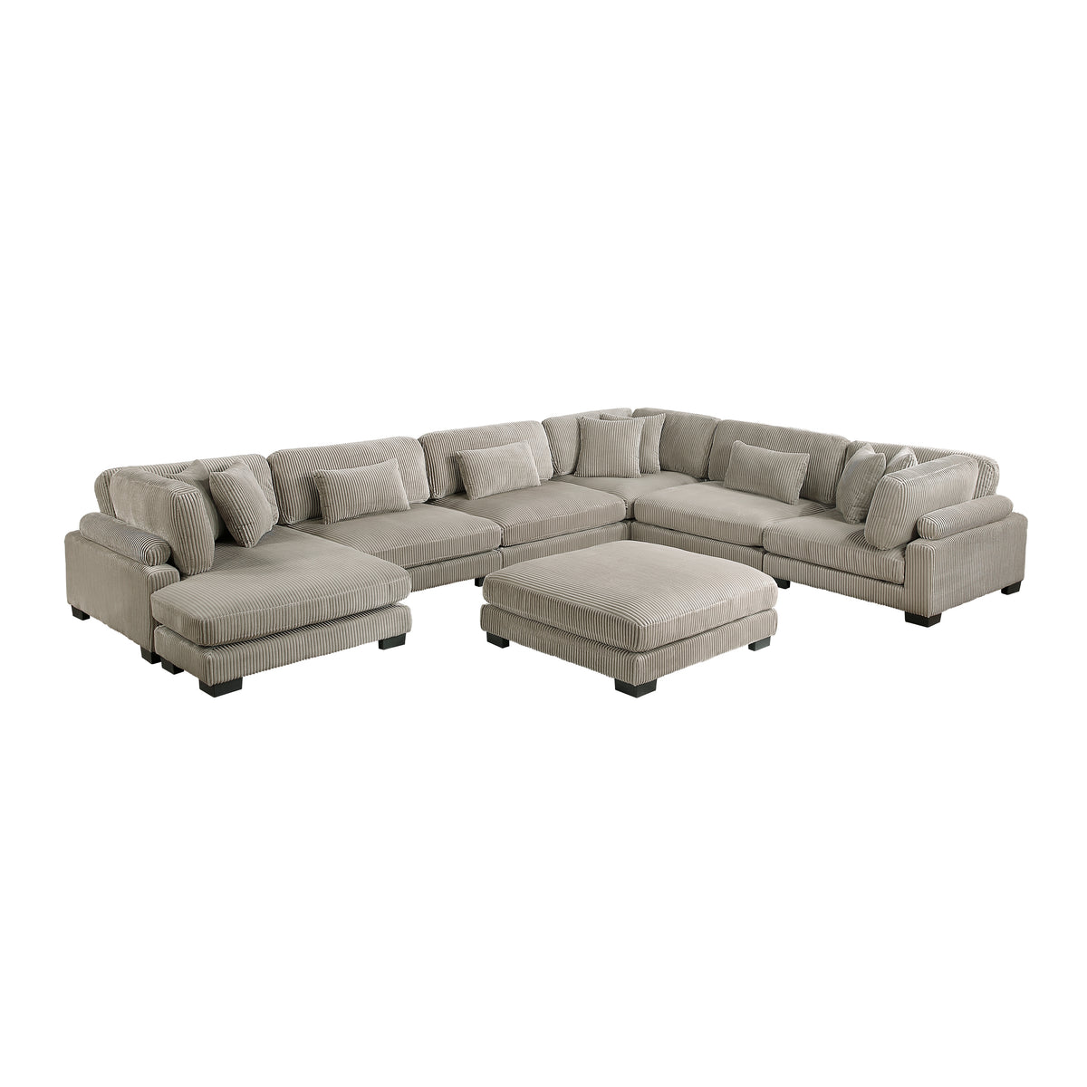 Traverse Taupe 7-Piece Modular Sectional with Reversible Chaise and Ottoman from Homelegance - Luna Furniture