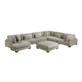Traverse Taupe 7-Piece Modular Sectional with Reversible Chaise and Ottoman from Homelegance - Luna Furniture