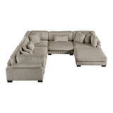 Traverse Taupe 6-Piece Corduroy Modular Sectional with Ottoman from Homelegance - Luna Furniture