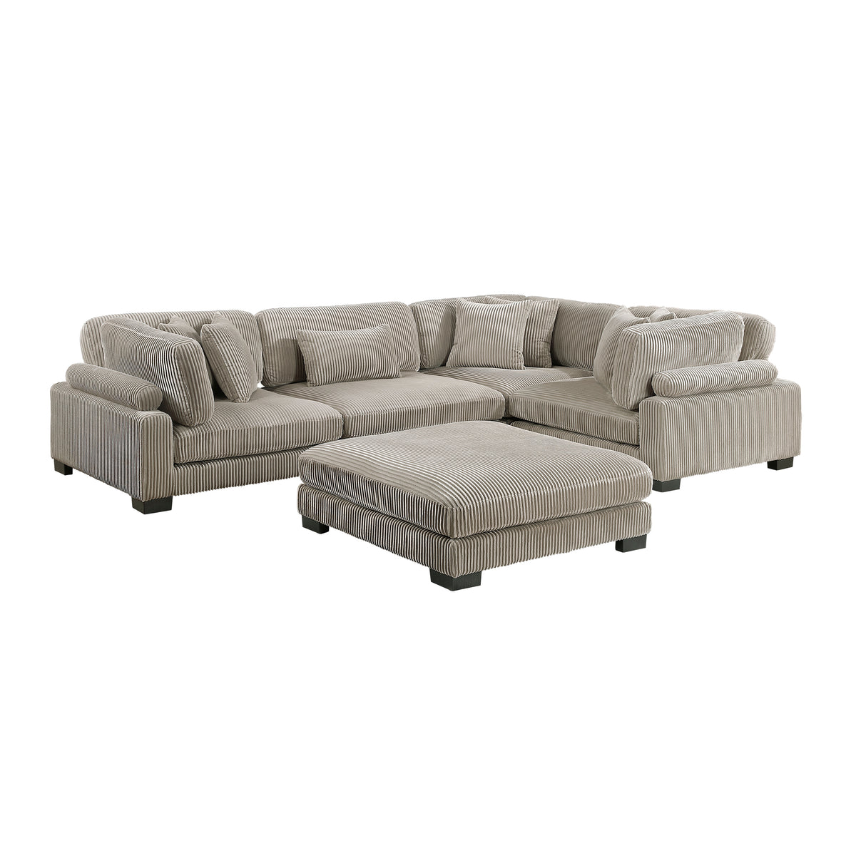 Traverse Taupe 5-Piece Modular Sectional with Ottoman from Homelegance - Luna Furniture