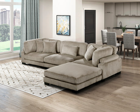 Traverse Taupe Ottoman from Homelegance - Luna Furniture