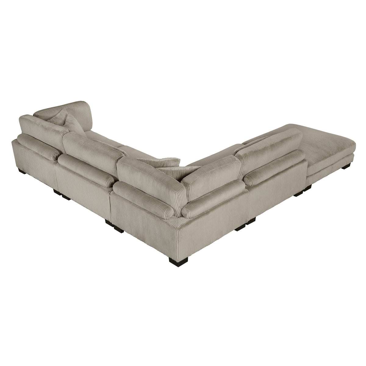 Traverse Taupe 5-Piece Corduroy Modular Sectional with Ottoman from Homelegance - Luna Furniture