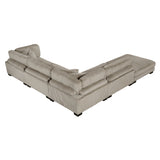 Traverse Taupe 5-Piece Corduroy Modular Sectional with Ottoman from Homelegance - Luna Furniture