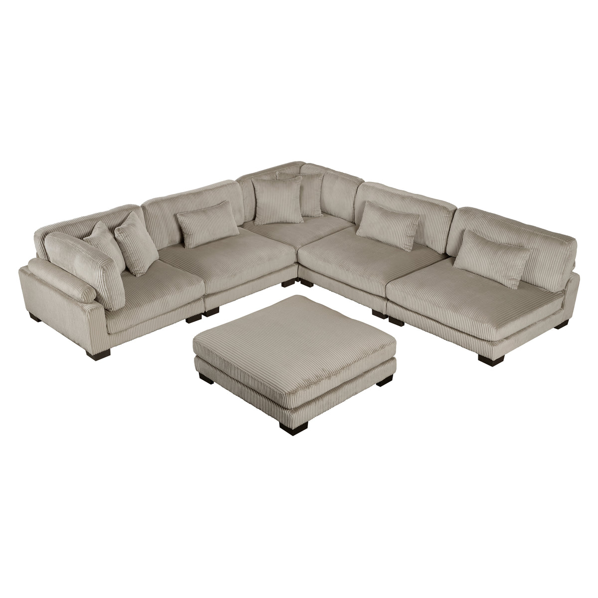8555GB*6OT (6)6-Piece Modular Sectional with Ottoman from Homelegance - Luna Furniture