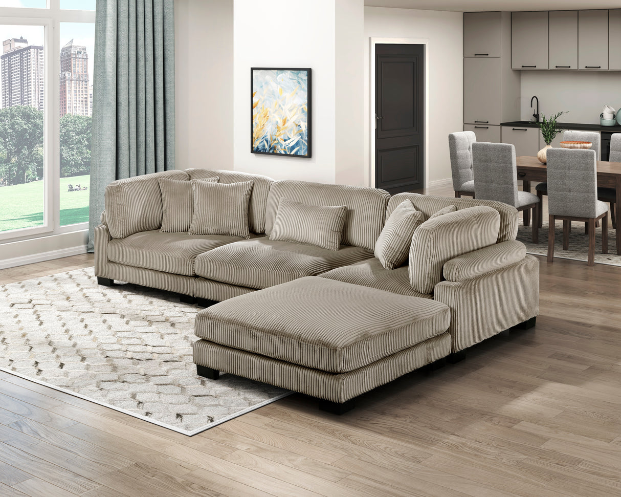 Traverse Taupe Armless Chair from Homelegance - Luna Furniture
