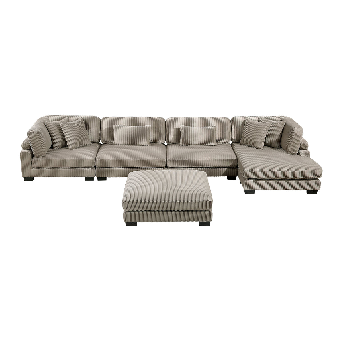 Traverse Taupe 5-Piece Modular Sectional with Reversible Chaise and Ottoman from Homelegance - Luna Furniture