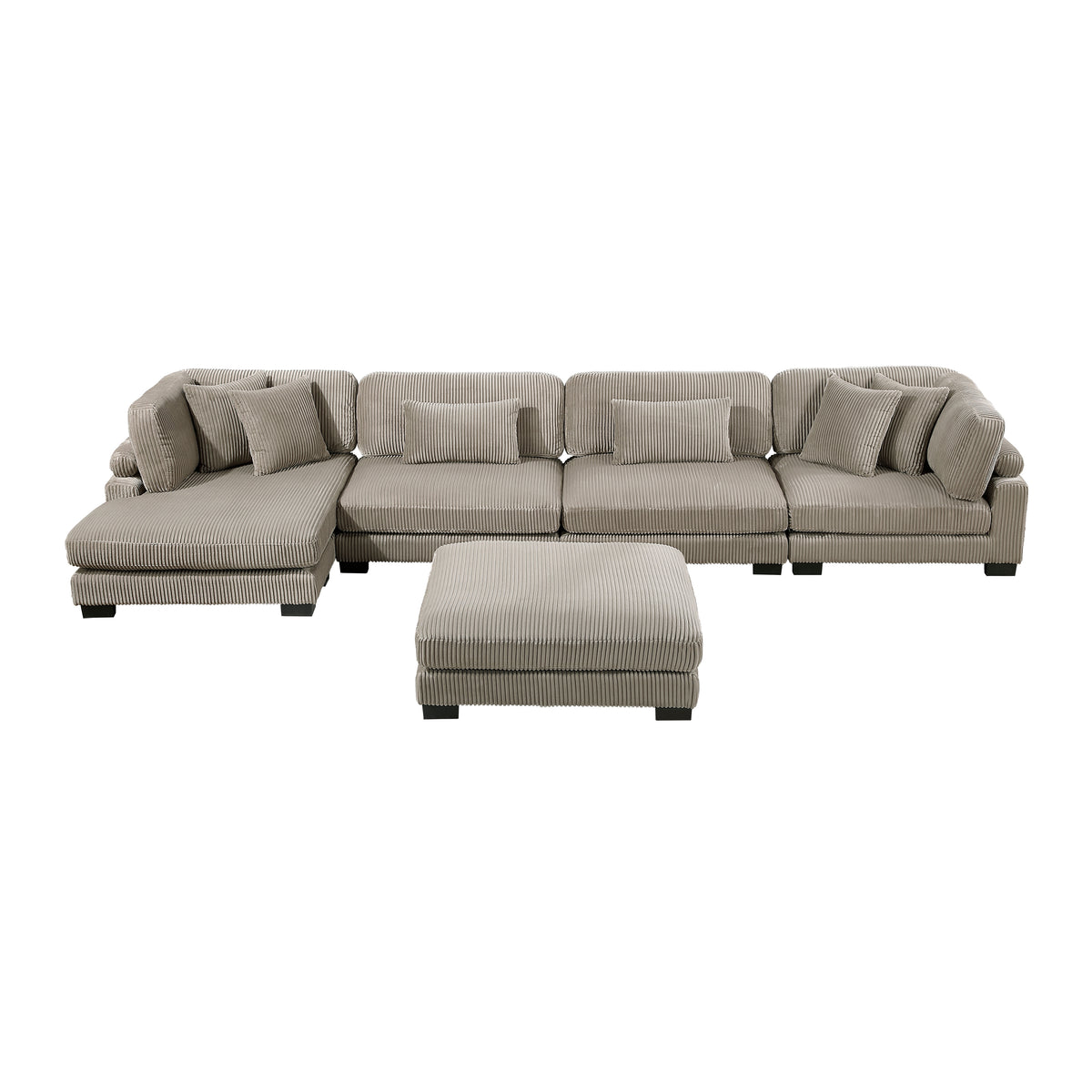 Traverse Taupe 5-Piece Modular Sectional with Reversible Chaise and Ottoman from Homelegance - Luna Furniture