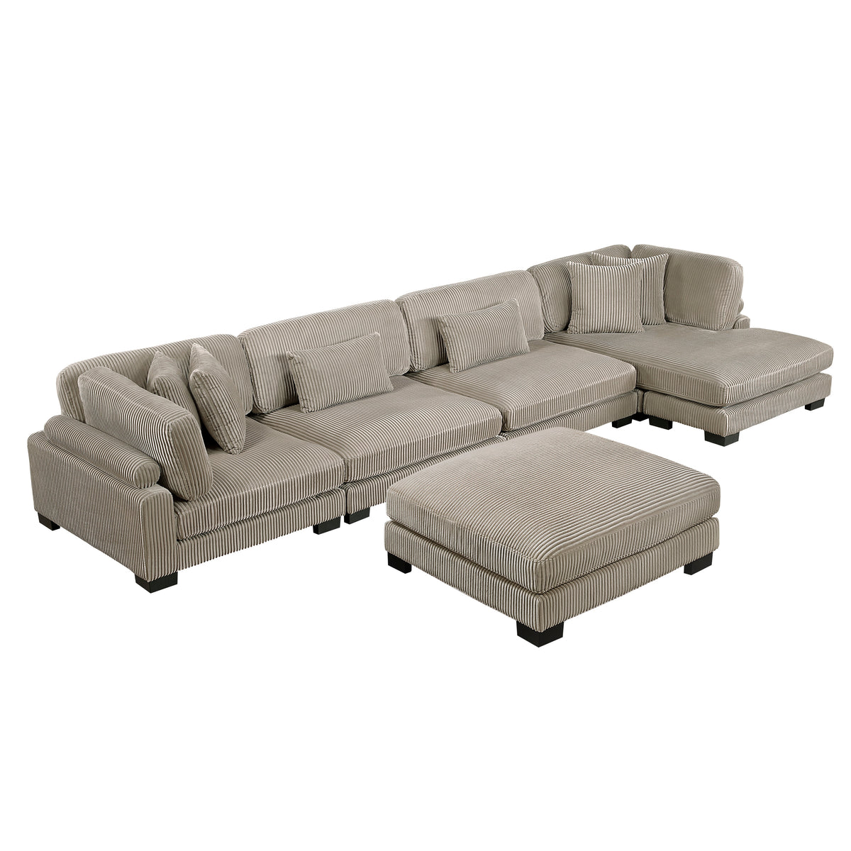 Traverse Taupe 5-Piece Modular Sectional with Reversible Chaise and Ottoman from Homelegance - Luna Furniture