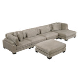 Traverse Taupe 5-Piece Modular Sectional with Reversible Chaise and Ottoman from Homelegance - Luna Furniture