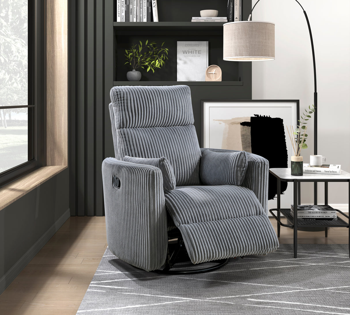 Traverse Gray Swivel Glider Reclining Chair from Homelegance - Luna Furniture