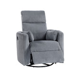Traverse Gray Swivel Glider Reclining Chair from Homelegance - Luna Furniture