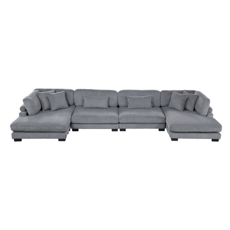 8555GY*2AC2VC (4)4-Piece Modular Sectional with Reversible Chaise from Homelegance - Luna Furniture