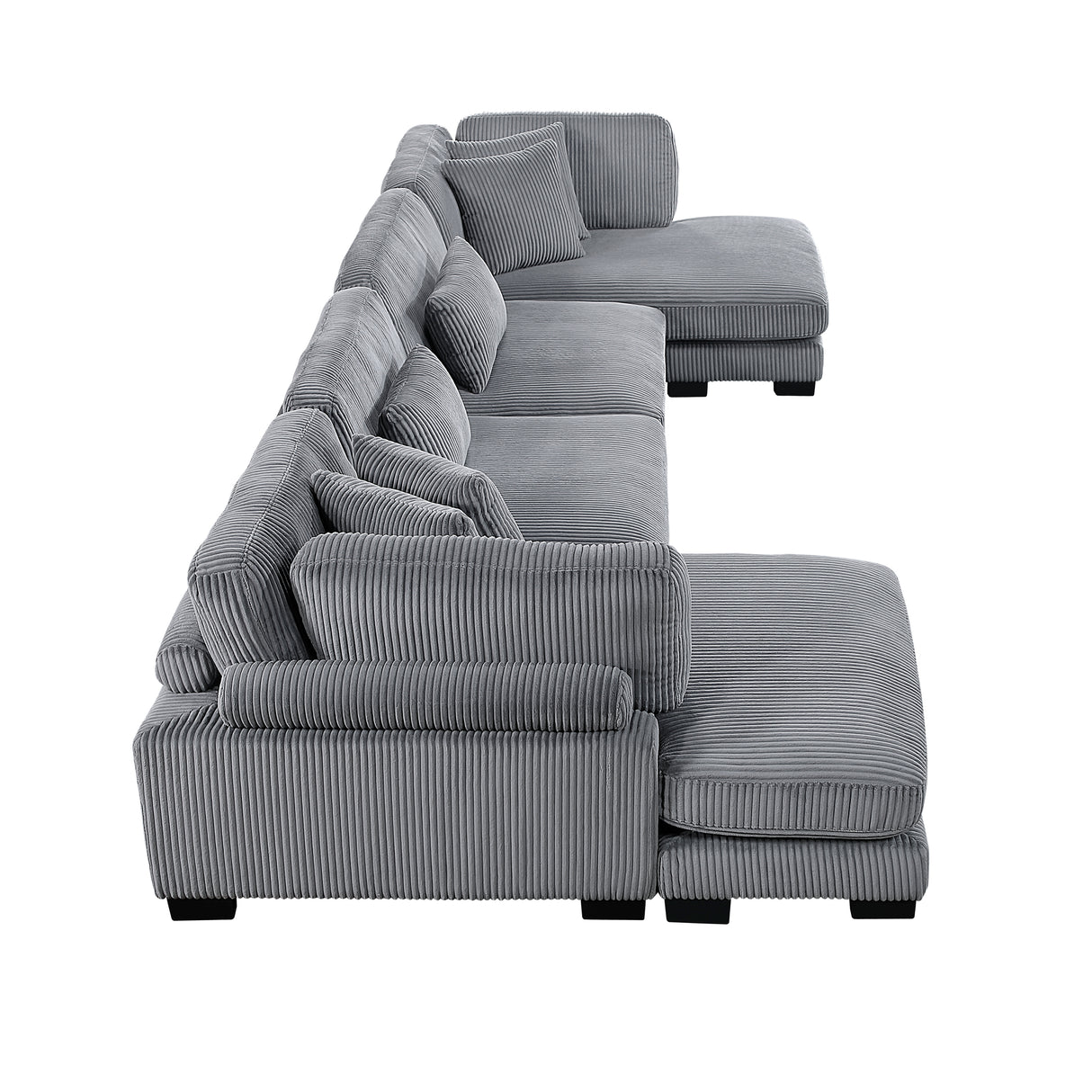 8555GY*2AC2VC (4)4-Piece Modular Sectional with Reversible Chaise from Homelegance - Luna Furniture