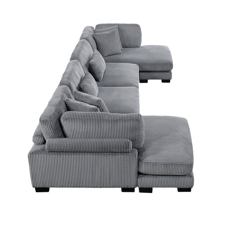 8555GY*2AC2VC (4)4-Piece Modular Sectional with Reversible Chaise from Homelegance - Luna Furniture