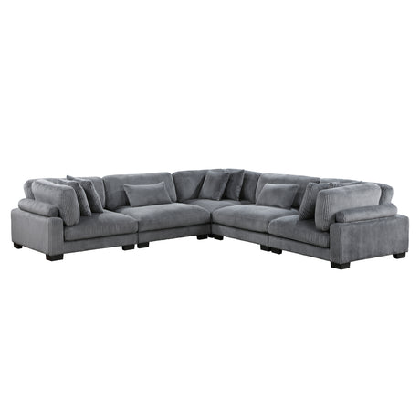 8555GY*2AC3CR (5)5-Piece Modular Sectional from Homelegance - Luna Furniture