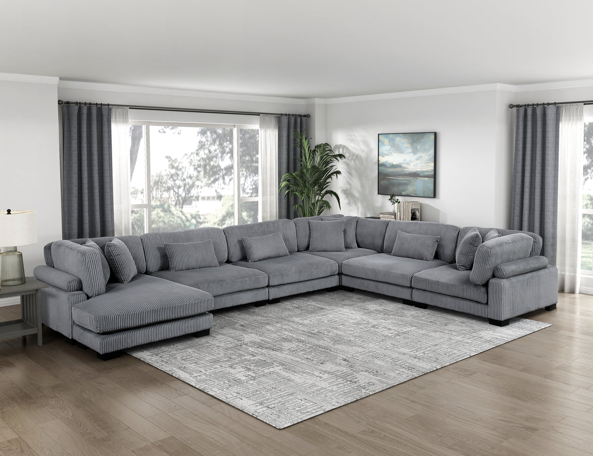Traverse Gray 6-Piece Modular Sectional with Reversible Chaise from Homelegance - Luna Furniture