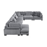 Traverse Gray 6-Piece Modular Sectional with Reversible Chaise from Homelegance - Luna Furniture