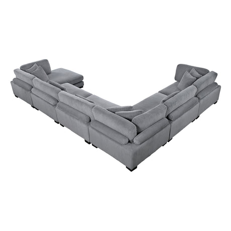 8555GY*2CR3ACVC (6)6-Piece Modular Sectional with Reversible Chaise from Homelegance - Luna Furniture