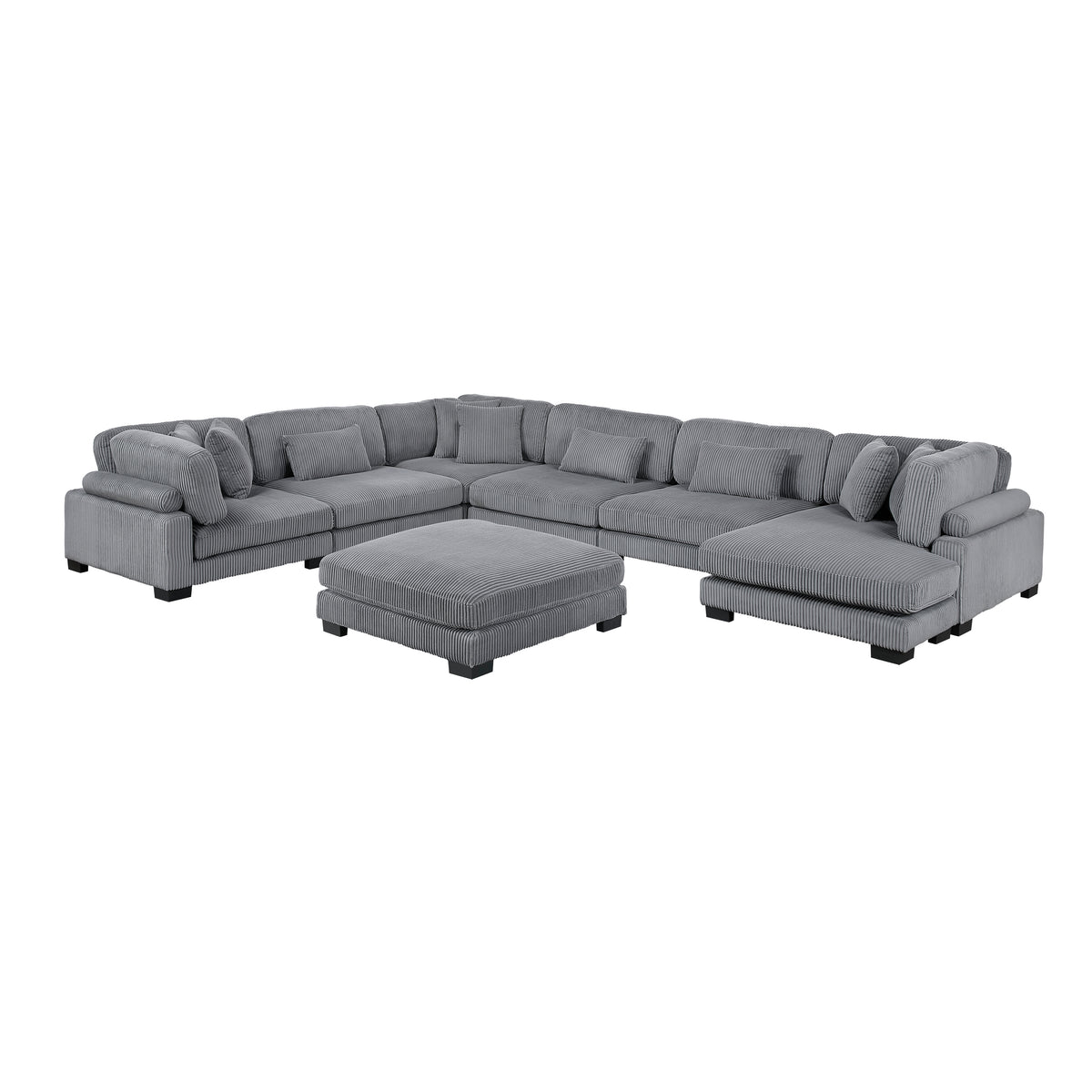 Traverse Gray 7-Piece Modular Sectional with Reversible Chaise and Ottoman from Homelegance - Luna Furniture