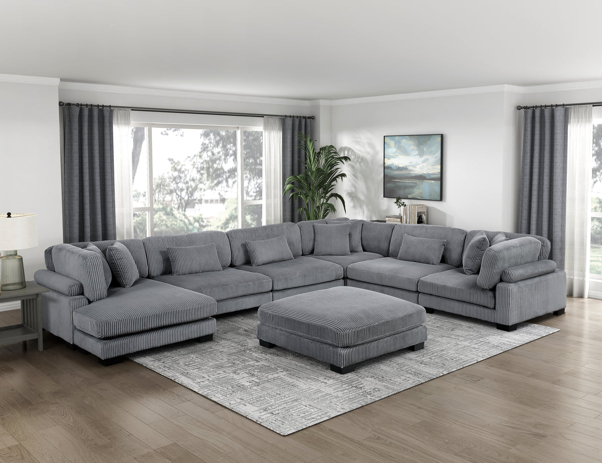 Traverse Gray 7-Piece Modular Sectional with Reversible Chaise and Ottoman from Homelegance - Luna Furniture