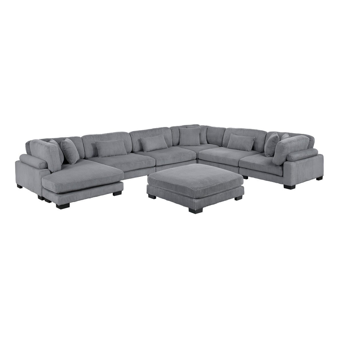 Traverse Gray 7-Piece Modular Sectional with Reversible Chaise and Ottoman from Homelegance - Luna Furniture