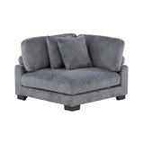 Traverse Gray 6-Piece Corduroy Modular Sectional with Ottoman from Homelegance - Luna Furniture